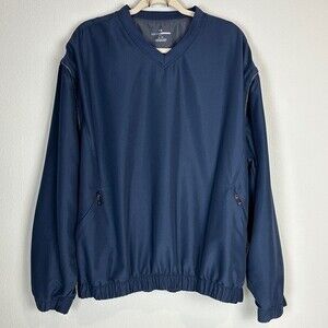 Grand Slam Golf Navy V-Neck Windbreaker Removable Sleeves XL